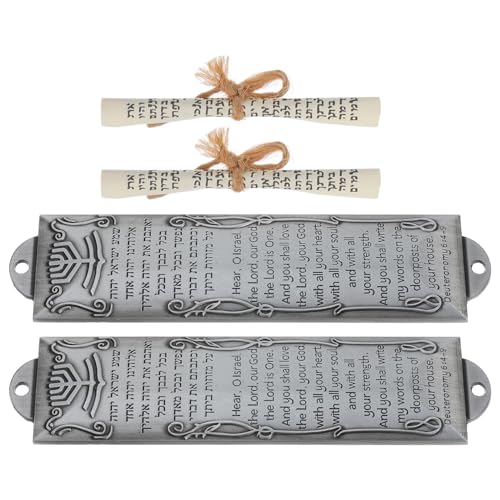 Alipis 2 Stück Metal Mezuzah Religiöses Türschild aus Metall mit Hebräischem Segen Dekorative Haustürdeko Koscheres Geschenk für Jüdische Wohnkultur Wetterfest für Draußen von Alipis