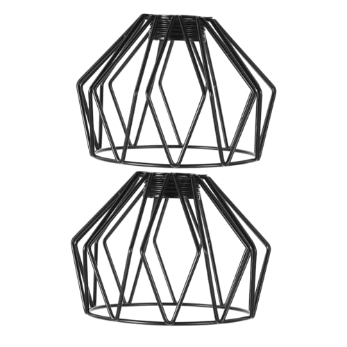 Alipis 2 Stück Metall Lampenschirme Industrial Drahtkäfig Lampenabdeckung Vintage Hängelampe Lampenschirm Robust Schwarz Für Wohnzimmer Schlafzimmer Esszimmer von Alipis