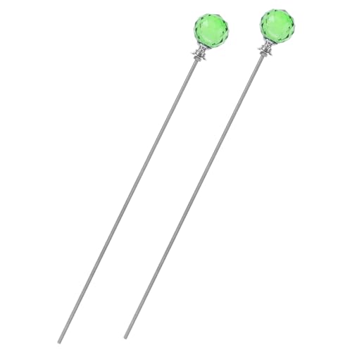 Alipis 2 Stück Metall Pflanzenstützen mit Kristallspitze Dekorative Gartenstäbe für Blumentöpfe Vielseitige Blumenvase Halterung Eleganter Stielhalter für Innen Außendekoration von Alipis