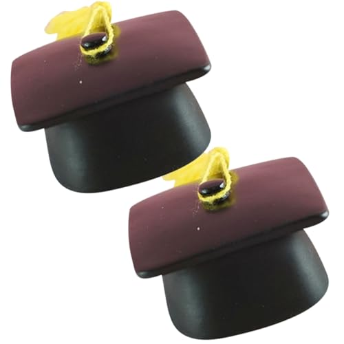 Alipis 2 Stück Mini Doktorhut Deko aus Hochwertigem Resin Leichte Miniatur Abschlusskappe für Tisch Blumen und Regaldekoration Detailreich Verarbeitet als Abschlussfeier Souvenir von Alipis