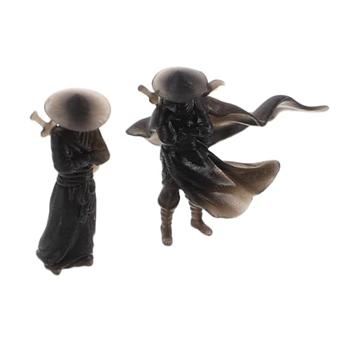 Alipis 2 Stück Miniatur-Figuren Chinesische Krieger aus Kunststoff Antike Dekoration für Bonsai Aquarium Mini-Garten und Innenbereich Langlebige Miniatur-Ornamente für von Alipis