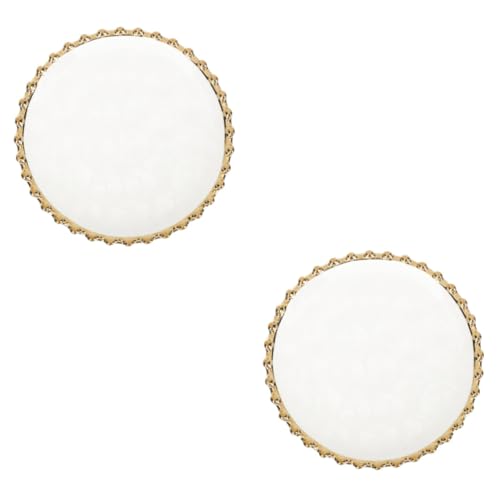Alipis 2 Stück Nordischer Runder Frühstücksteller mit Goldfarbenem Rand Keramischer Snackteller Glatt Verarbeitete Vielseitig für Salate Pasta Desserts Spülmaschinenfest Frühstücksplatte von Alipis