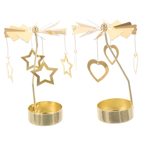 Alipis 2 Stück Rotierender Kerzenhalter Weihnachtsdeko Tischdeko Drehbarer Kerzenständer mit Klassischem Stern und für Gemütliche Wohnzimmer und Partyatmosphäre Alipis 2 Stück Rotierender Kerzenhalter Weihnachtsdeko Tischdeko Drehbarer Kerzenständer mit Klassischem Stern und für Gemütliche Wohnzimmer und Partyatmosphäre von Alipis