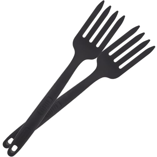 Alipis 2 Stück Silikon Kochgabel Ergonomisch Langer Griff Hitzebeständig Bpa frei Multifunktionale Küchengabel für Pasta Spaghetti Nudelzubereitung Geeignet Familien Küche Restaurant von Alipis