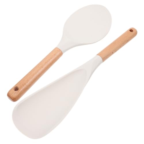 Alipis 2 Stück Silikon Reislöffel Hitzebeständig Leicht und Ergonomisch Geformt Für Haushalt und Küche Zum Kochen und Servieren von Reis von Alipis