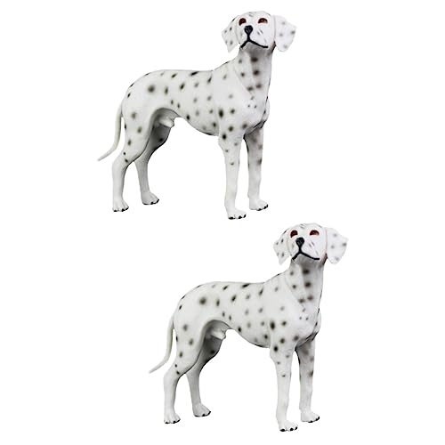 Alipis 2 Stück Simulierte Spot -Hundespielzeug Welpe ausgestopft Statue Haustier Figur realistischer Dalmatiner Tiermodell-Ornamente ealistische Hundegeration Tiere Skulptur Plastik Weiß von Alipis