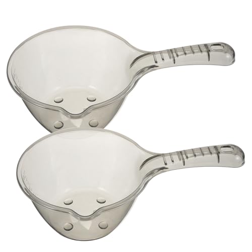 Alipis 2 Stück Teiliges Dicker Wasserschöpfer mit Langem Griff Ergonomisch für Küche und Garten Wasserschöpflöffel Badlöffel Haushaltswasserlöffel in Rauchgrau von Alipis