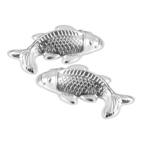 Alipis 2 Stück Teiliges Karpfen Backform aus Robustem Aluminiumlegierung für Kuchen Gelee und Schokolade DIY Fischform Backformen Geeignet für Zuhause Bäckerei und Partygebrauch von Alipis