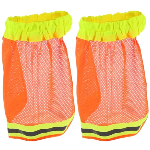 Alipis 2 Stück Teiliges Reflektierendes Netzstoff Helmüberzug mit Nackenschutz Langlebiger Sonnenschutz für Bauarbeiter Verstellbarer Fester Sitz Passend für Gängige Schutzhelme UV von Alipis