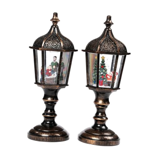 Alipis 2 Stück Teiliges Weihnachts-dekolicht mit Musik und USB-Betrieb Resin Laternen Globe mit Led-Beleuchtung Stimmungsvolle Tischlampe für Zuhause Büro und Festliche Feiern von Alipis