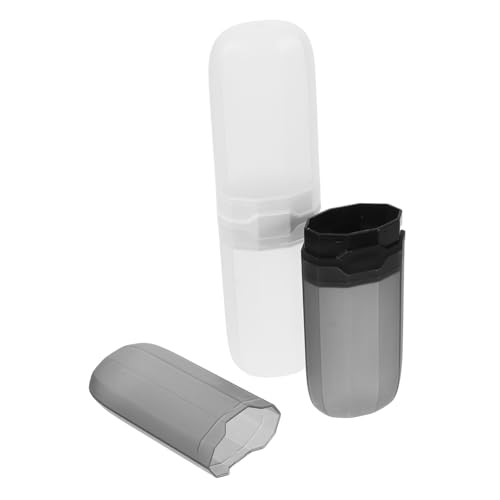 Alipis 2 Stück Tragbare Zahnbürstenhalter mit Abnehmbarem Wasserdichtem Pp etui und Deckel Kompakt Robust Hygienisch für Camping Geschäftsreisen und Unterwegs von Alipis