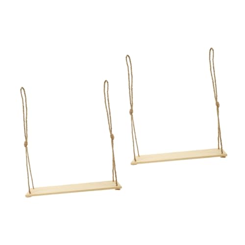 Alipis 2 Stück Wandregal Makramee Design Rustikale Hängende Regale zur Aufbewahrung und Dekoration für Wohnzimmer Schlafzimmer und Badezimmer Installieren Langlebiges Material von Alipis