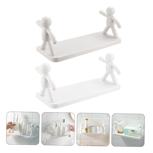 Alipis 2 Stück Wandregal ohne Bohren Minimalistisches Humanoides Design Stabiles Multifunktionales Badezimmer Küchen hängeregal in Weiß und Platzsparend und Einfach Montierbar Alipis 2 Stück Wandregal ohne Bohren Minimalistisches Humanoides Design Stabiles Multifunktionales Badezimmer Küchen hängeregal in Weiß und Platzsparend und Einfach Montierbar von Alipis