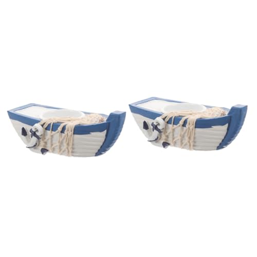 Alipis 2 Stück mediterraner Leuchter Boot Abs Diffusor nautisch LED teelichter Halter Stabkerzenhalter Romantische Kerzenständer Kerzenhalter für Tisch Kerzenhalter für Stumpenkerzen Harz von Alipis