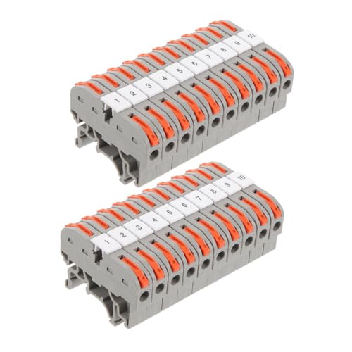Alipis 20 Sätze Din schienen Schnellanschlussklemmen Elektrische Steckverbinder Hebelklemme Mehrfachanschluss für Starre und Flexible Leitungen Ersatz Uk kabelverbinder von Alipis