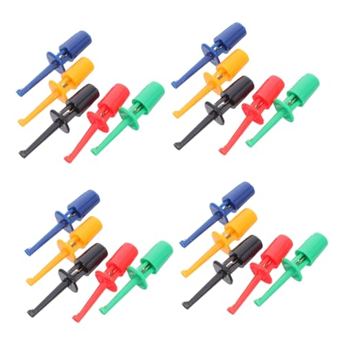 Alipis 20 Stück Teiliges Bunte Testhaken mit Großen Federklemmen Multimeter Zubehör für Elektronische Bauteile Leiterplattenprüfung Federbelastete Mini-haken für Präzise Messungen von Alipis