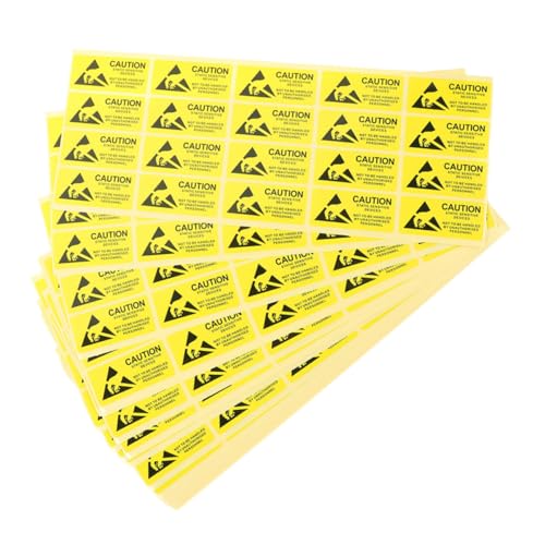 Alipis 200 Stück Antistatik Warnaufkleber Selbstklebend Schutz vor Statischer Elektrizität für Elektrische Geräte Klare Sichtbare Etiketten für Statische Empfindliche Bauteile von Alipis