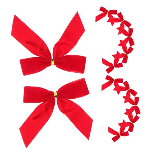 Alipis 24 Stück Teiliges Mini Weihnachtsbaum Schleifen aus Rotem Samt Verarbeitet Vielseitige Deko für Baum Geschenke und Festliche Haaraccessoires für Weihnachtsfeiern und Festliche von Alipis