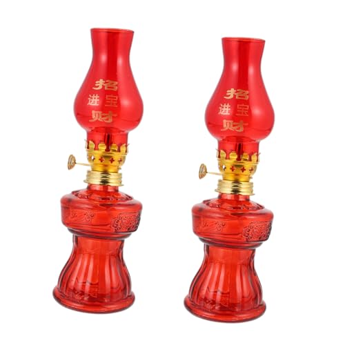 Alipis 2St Kerosinlampe Lagerlampe Petroleumlampe LED-Taschenlampe doppelt Dekoration graceling schreibtischlampe Laterne Petroleumlicht im chinesischen Stil Öllampe zu Hause Legierung von Alipis