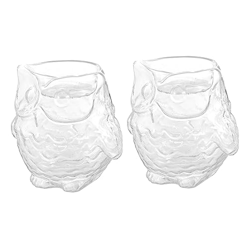 Alipis 2er Set Eulen-kerzenständer Aus Glas Entzückende Eulendekoration Heimdekoration Romantischer Kerzenhalter Kerzenständer Aus Glas von Alipis