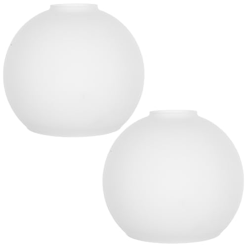 Alipis 2er-Set Opal Mattierte Kugelglas Lampenschirme – 42 mm Fassung – Abdeckungen für Deckenleuchte – Dome-Lampe Ersatzkappen von Alipis