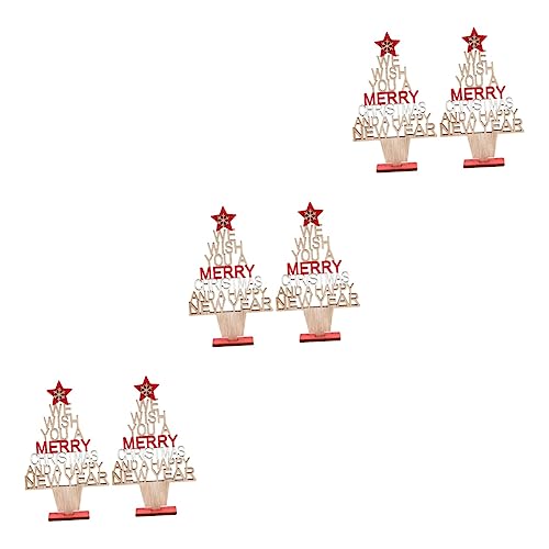 Alipis 3 Sätze Weihnachtsbaum Aus Holz Lametta Künstlich Weihnachtslichter Miniatur Weihnachtsdeko Weihnachtsmotiv Fenster Weihnachtsbaumschmuck Weihnachtsbaum-Modell Hölzern 2 Stück * 3 von Alipis