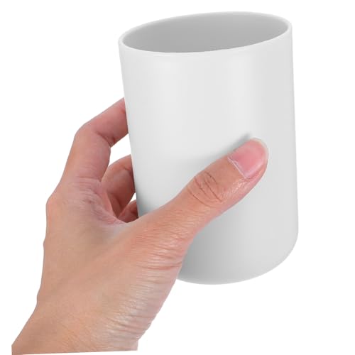 Alipis 3 Stück Badezimmer Zahnputzbecher aus Wiederverwendbare Mundspülbecher in Weiß und Braun Multifunktionale Trinkbecher für Bad und Küche Platzsparend und Bruchsicher von Alipis