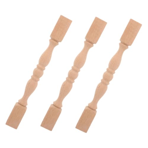 Alipis 3stücke Unbehandelte Hartholz-endstücke Hartholz-Kugel-endstücke Holz-kugelfuß Unbehandelter Kugelfuß Bastelarbeiten Fahnenmast-aufsätze von Alipis