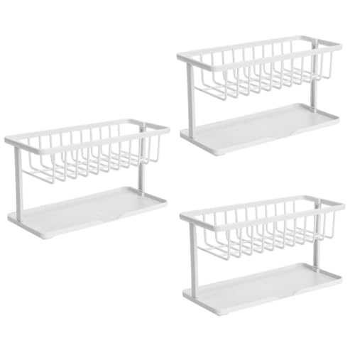 Alipis 3 Stück Küchen Spüle Organizer Abtropfgestell für Schwämme und Spültücher Platzsparender Küchenutensilien Halter für Spüle für Küche und Bad Einfach zu Lagern Reinigen von Alipis