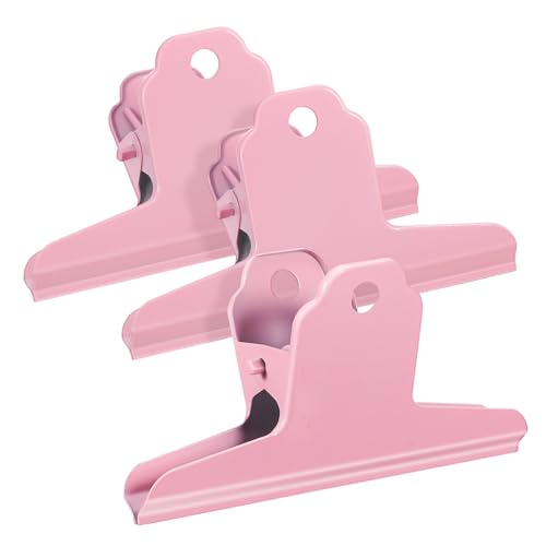 Alipis 3 Stück Metall Bulldog Clips Rosa Multifunktionale Hängeclips Sicherer Halt Für Dokumente Fotos Snackbeutel Praktisches Schreibtischzubehör Ablage Organizer von Alipis