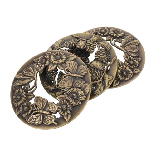 Alipis 3 Stück Teiliges Antike Metall-Kerzen-Topper mit Floralem Relief Bronzefarben Dekorative Duftkerzen-Abdeckung für Gleichmäßiges Brennen Geeignet für Teelichtkerzen von Alipis