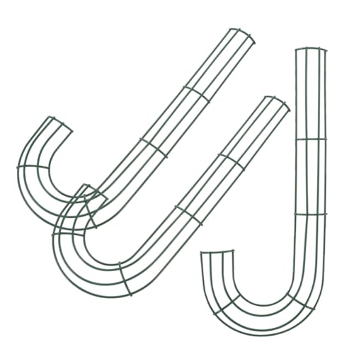 Alipis 3 Stück Teiliges Candy Cane Drahtring Stabiler Grüner J Förmiger Metallkranzrahmen Wiederverwendbar für DIY Blumenarrangements und Festliche Weihnachtsdekorationen Innen und Außen von Alipis