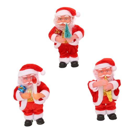 Alipis 3 Stück Teiliges Leuchtende Santa-dekofiguren Stehfunktion Weihnachtsdekoration für Tisch und Party Kreative Santa-Modelle Weihnachtsbaum Kerze Saxophon von Alipis