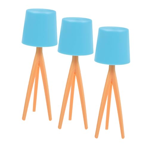 Alipis 3 Stück Teiliges mit Blauer Tischlampe Realistische LED Beleuchtung für Puppenstuben Dekoration Kreative Wohnaccessoires von Alipis