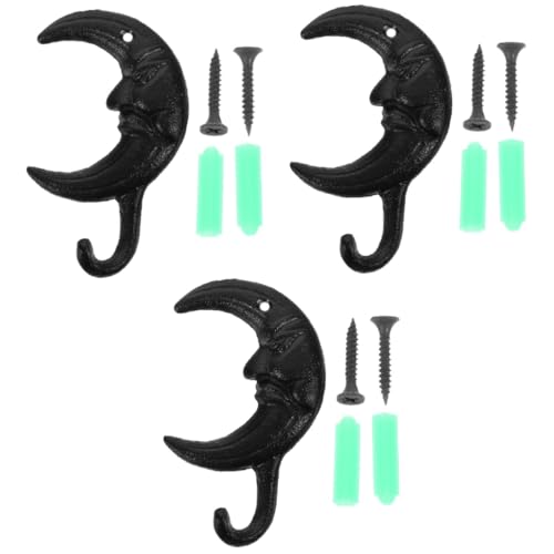 Alipis 3 Stück Wandhaken aus Gusseisen im Monddesign Robuster Dekorativer Haken für Vielseitige Anwendungen für Handtücher Mäntel und Hüte Elegant und für Zuhause Alipis 3 Stück Wandhaken aus Gusseisen im Monddesign Robuster Dekorativer Haken für Vielseitige Anwendungen für Handtücher Mäntel und Hüte Elegant und für Zuhause von Alipis