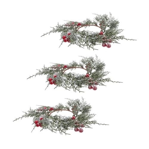 Alipis 3 Stück Weihnachts-kerzenringe mit Roten Beeren und Zedernzweigen Kunststoff Kranz für Stumpen Teelichter Vielseitiger Tisch Fensterkranz für Festliche Dekoration Alipis 3 Stück Weihnachts-kerzenringe mit Roten Beeren und Zedernzweigen Kunststoff Kranz für Stumpen Teelichter Vielseitiger Tisch Fensterkranz für Festliche Dekoration von Alipis