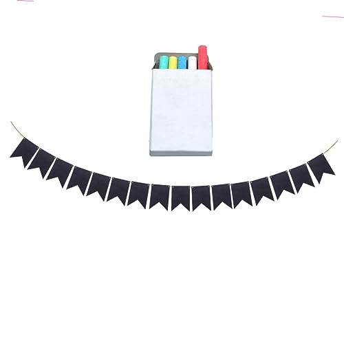Alipis 32 Stück Blackboard Paper String Flag Tafelbanner beschreibbares Banner Tafelgirlande party liefert tafel von Alipis
