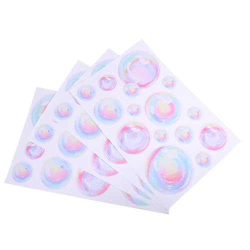 Alipis 4 Blätter Bubble Wandtattoos Abziehbilder mit Buntem Blasenmuster Selbstklebende Wandaufkleber für Schlafzimmer und Wohnzimmer Leicht Anzubringen und Rückstandsfrei Entfernbar von Alipis