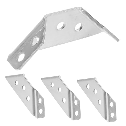 Alipis 4 STÜCKE Edelstahl Dreieckiger Möbel Eckwinkel Verstärkte Feste Halterung mit Schrauben Stabile Regalträger für Schwere Lasten Einfache Montage Vielseitige Befestigung für Möbel von Alipis