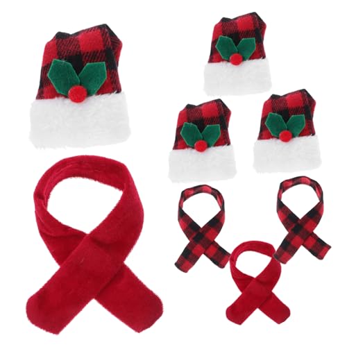 Alipis 4sätze Weinflaschenhüllen Im Buffalo Plaid-Design Weihnachtsmützen Und Schals Für Weinflaschendekoration Partyzubehör Für Weihnachtsfeiern von Alipis