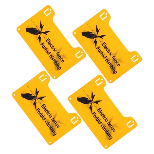 Alipis 4 Stück Elektrisches Zaunschild Wetterfestes Sicherheitswarnschild mit Vorgebohrten Löchern für Landwirtschaftliche und Private Bereiche Langlebiges Kunststoff panel Vielseitig von Alipis