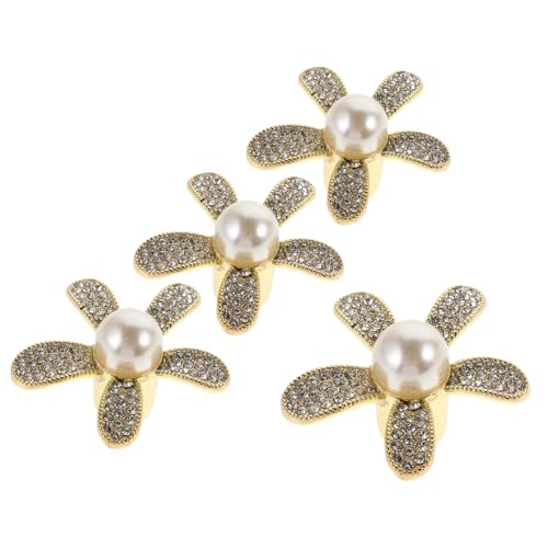 Alipis 4 Stück Goldene Blumen-schubladengriffe mit Funkelnden Strasssteinen Ergonomisches Design Langlebige Metallknöpfe Einzelne Bohrung Einfach zu Montieren für Kommoden Kleiderschränke von Alipis
