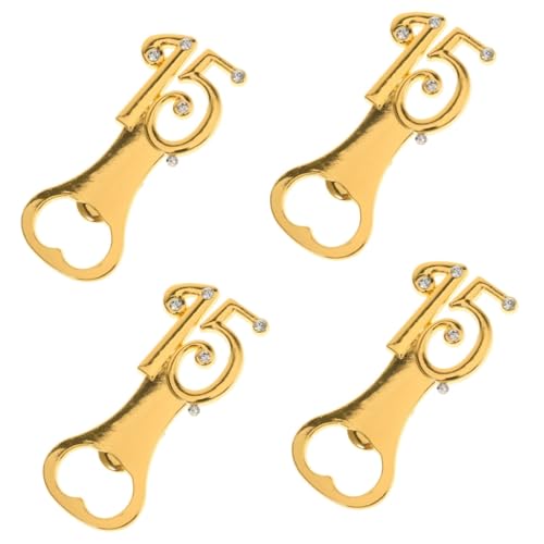 Alipis 4 Stück Goldener Flaschenöffner für Hochzeiten und Geburtstagsfeiern Dekorativer Bieröffner für Partys Ergonomisches Design für Restaurants und Bars Langlebiges Barzubehör von Alipis