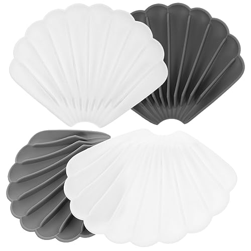 Alipis 4 Stücke Shell Seifenschale Selbstentleerung Silikon Seife Tablett Für Bad Küche Decor von Alipis
