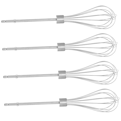 Alipis 4 Stück Teiliges Handmixer aufsatzset aus Langem Edelstahl Verschleißfest Leicht zu Reinigen Geeignet für Teig Sahne Fleischmischung und Vielseitiges Backen Wiederverwendbar von Alipis