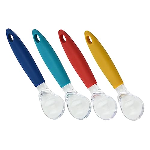 Alipis 4 Stück Teiliges Set Eisportionierer mit Selbstschmelzender Funktion Bunte Küchenlöffel aus Rostfreiem Material Ergonomisch Geformt für Eiscreme Obst und Desserts Praktische von Alipis