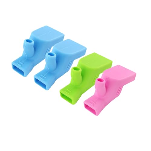 Alipis 4 Stück Teiliges Silikon Wasserhahn Verlängerungsset für Tragbarer Spülbecher und Mundspülbecher Einfache Installation Geeignet für Küche und Bad Buntes Design Blau Grün von Alipis