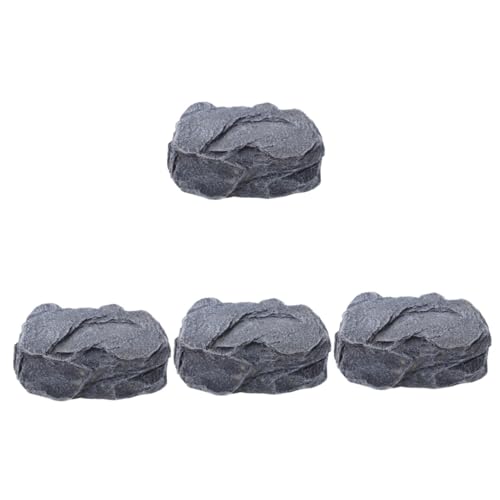 Alipis 4 Stück Versteckter Schlüsselhalter Steinoptik Resin Schlüsselbox mit Geheimem für Außenbereich Dekoratives Gartenaccessoire zur Aufbewahrung von Ersatzschlüsseln von Alipis