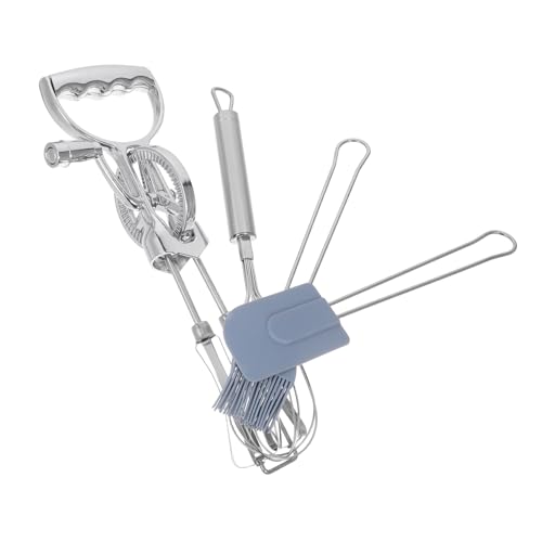 Alipis 4 Teiliges Backwerkzeug Set Eier Schneebesen Manueller Rotierender Schneebesen Backpinsel Küchen Kochwerkzeug Handmixer Schläger Handmixer von Alipis