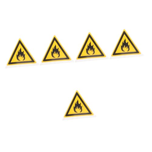 Alipis 5 Blätter Flammendes Warnschild aus Pet Selbstklebendes Schild für Vielseitig Einsetzbar Wäldern Öffentlichen Orten Einfache Installation und Klare Langlebiges Sicherheitszeichen von Alipis